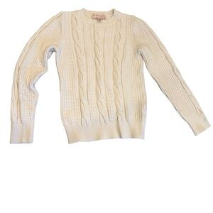 Philosophy Women’s Cable Knit Sweater Ivory Cream Crewneck Size Medium